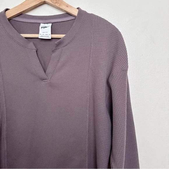 Nike Yoga Womens Xsmall Waffle  Knit Slit Neck Shirt - Picture 7 of 16